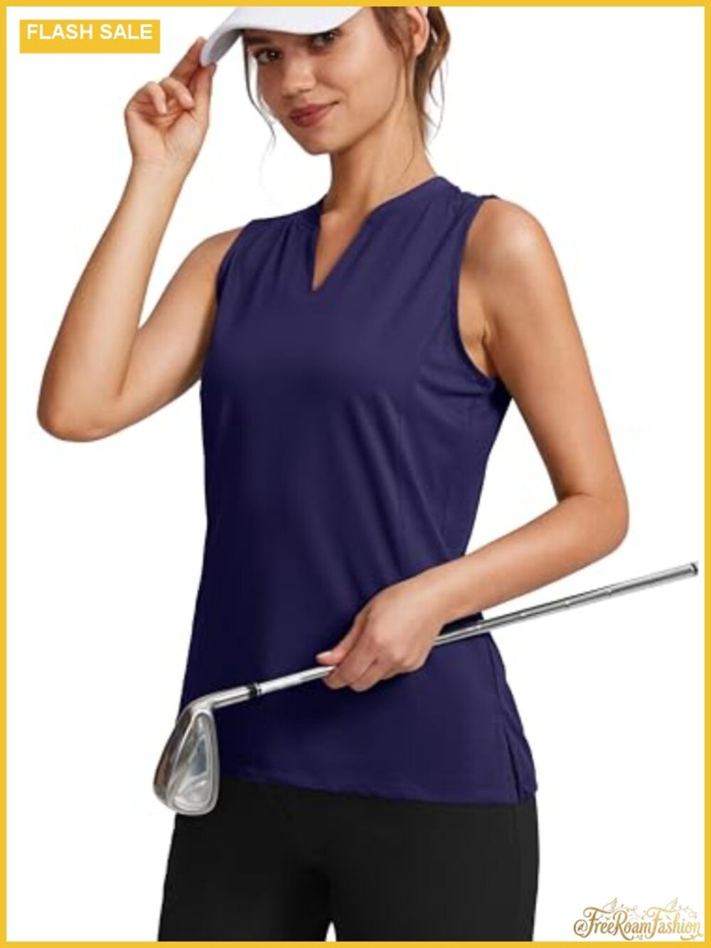 Sleeveless Golf Shirt V-Neck Quick Dry Tennis Tank Top Athletic Polo